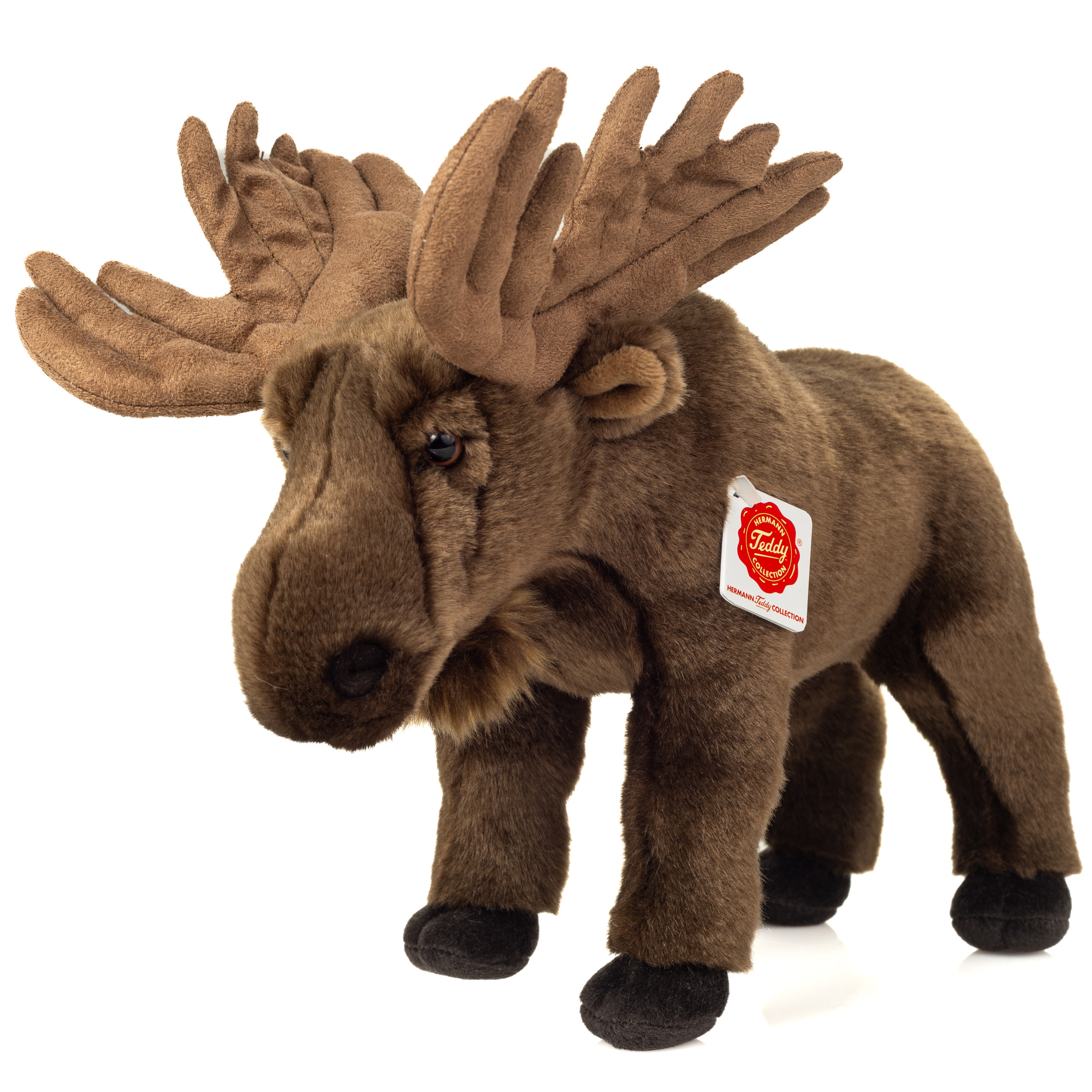 Hermann Teddy Knuffeldier Eland - zachte pluche stof - premium kwaliteit knuffels - bruin - 30 cm -