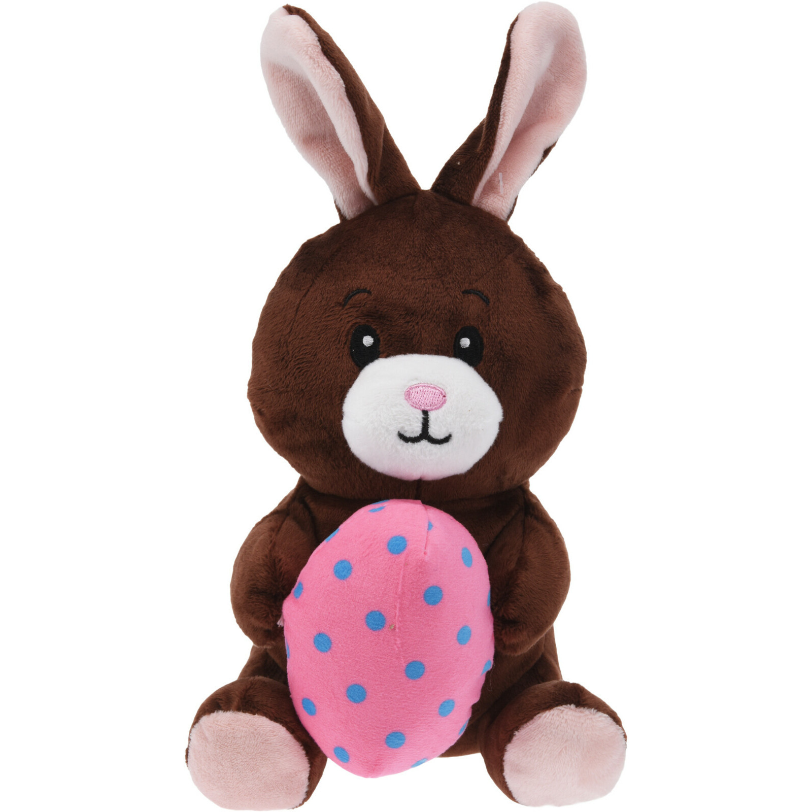 Merkloos Paashaas/haas/konijn knuffel dier - zachte pluche - bruin - cadeau - 20 cm - met paasei -