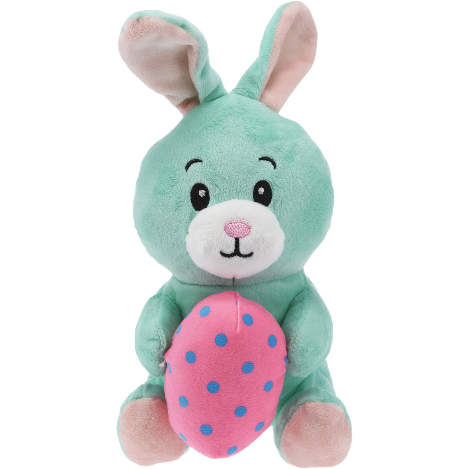 Merkloos Paashaas/haas/konijn knuffel dier - zachte pluche - mintgroen - cadeau - 20 cm - met paasei -