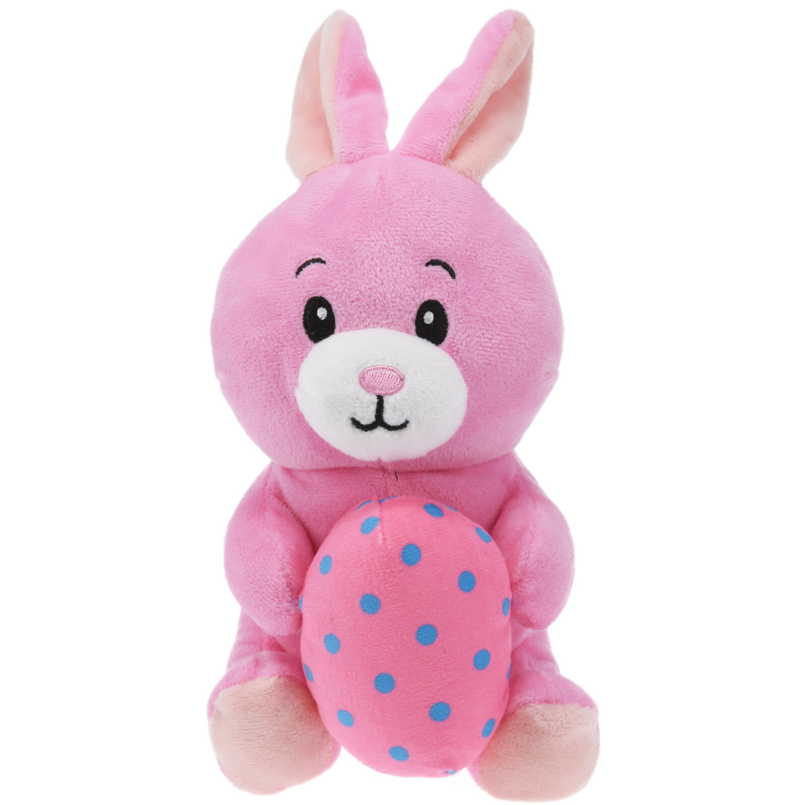 Merkloos Paashaas/haas/konijn knuffel dier - zachte pluche - roze - cadeau - 20 cm - met paasei -