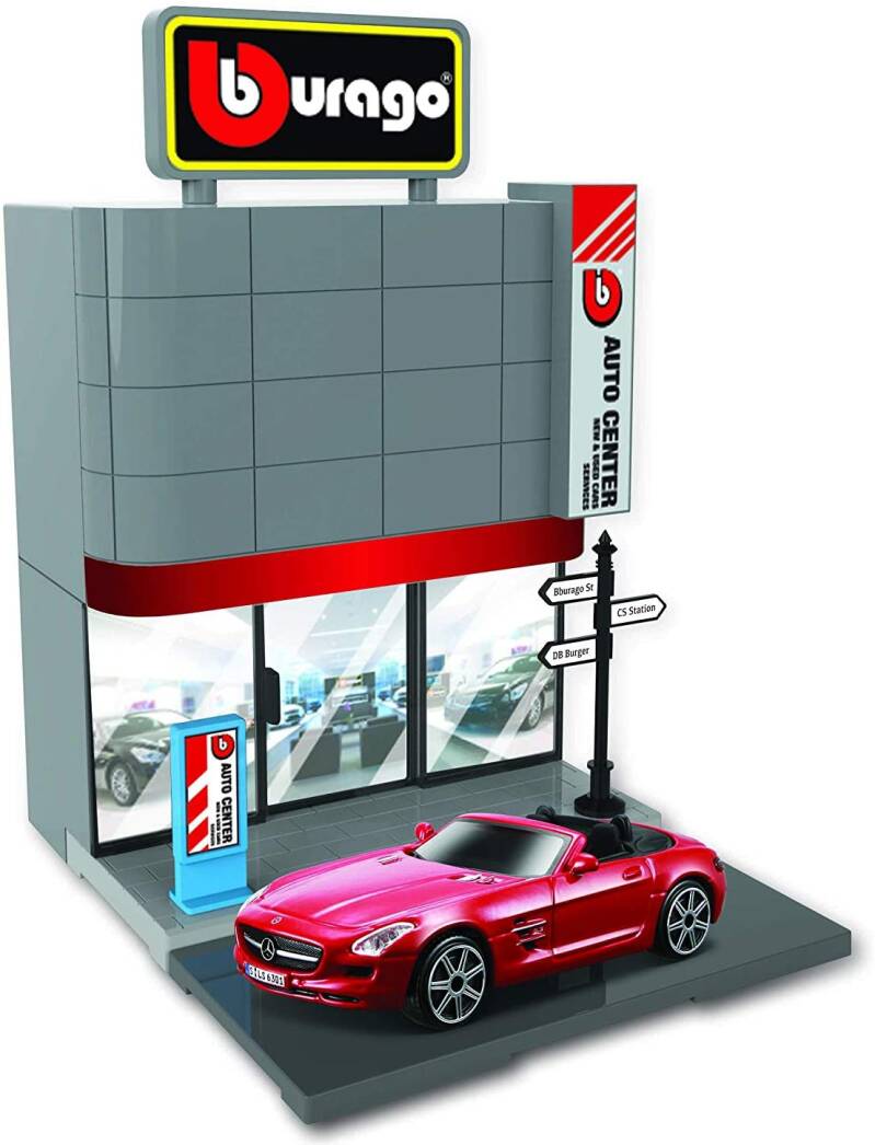 Brinic Modelcars Bburago Mercedes Benz SLS AMG Roadster + Autodealer