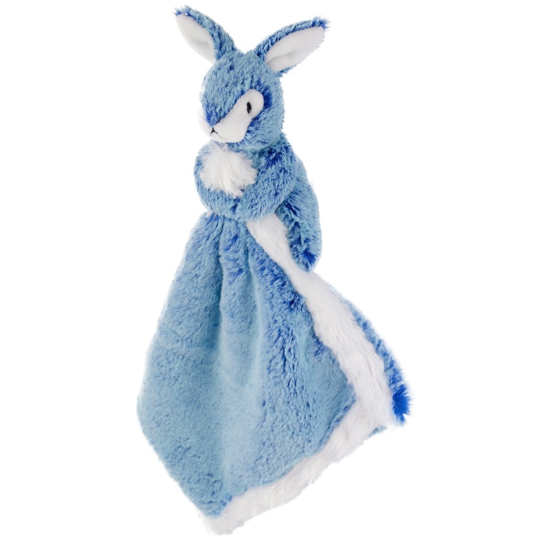 Merkloos Blauw konijn/haas tuttel/knuffeldoekje 25 cm -