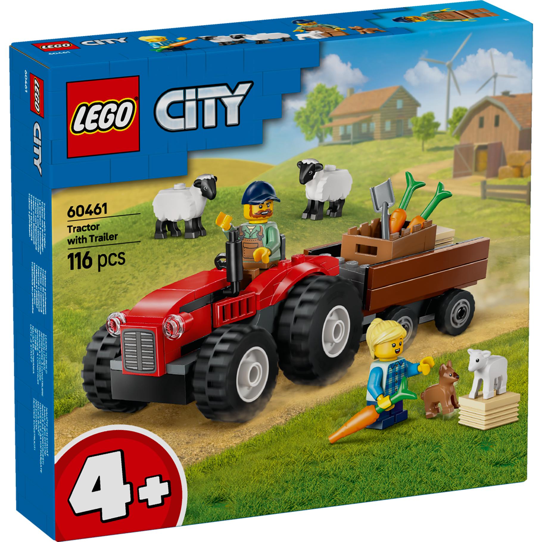 Top1Toys LEGO 60461 City Great Vehicles Rode tractor met aanhanger en schapen