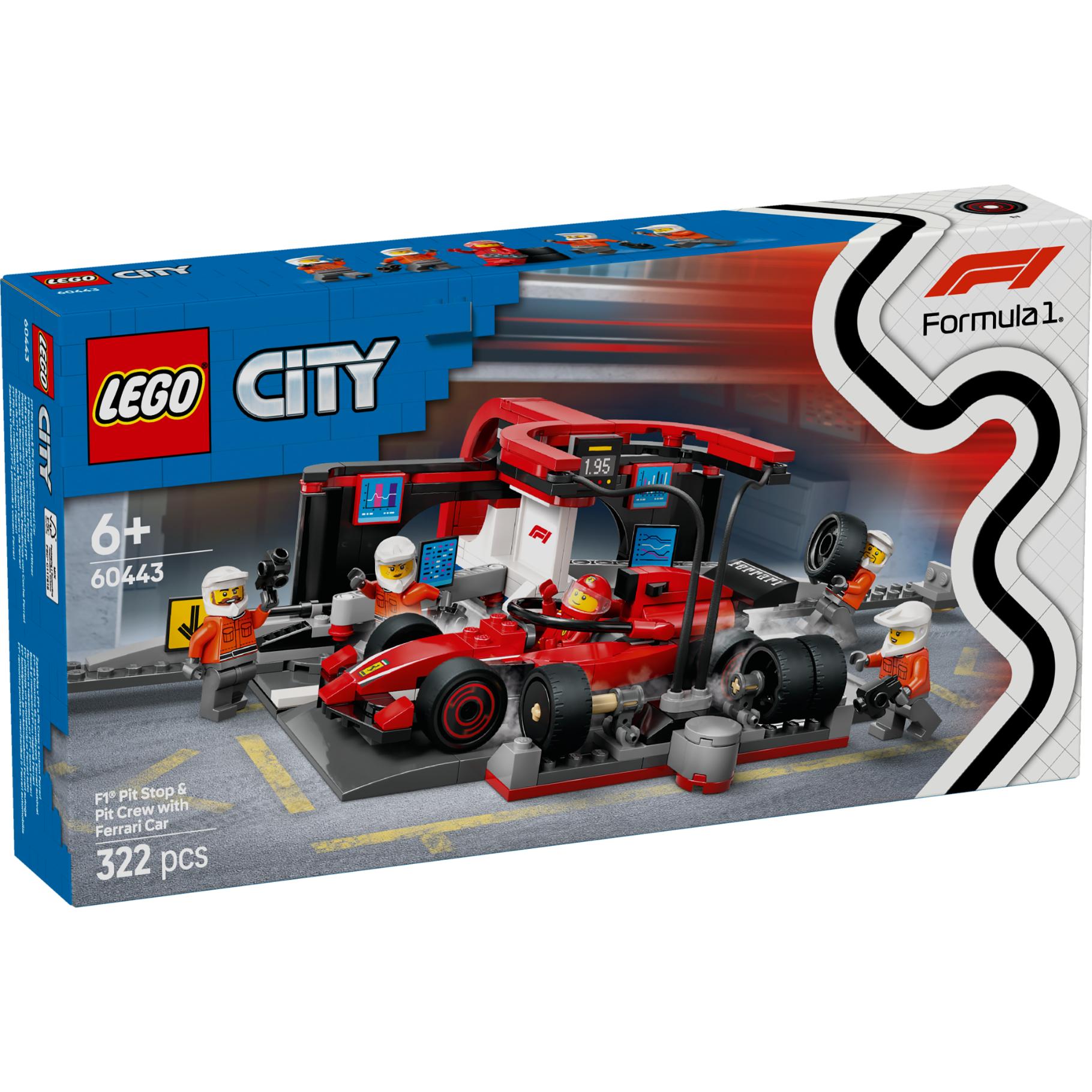 Top1Toys LEGO 60443 City F1 pitstop en pitcrew met Ferrari