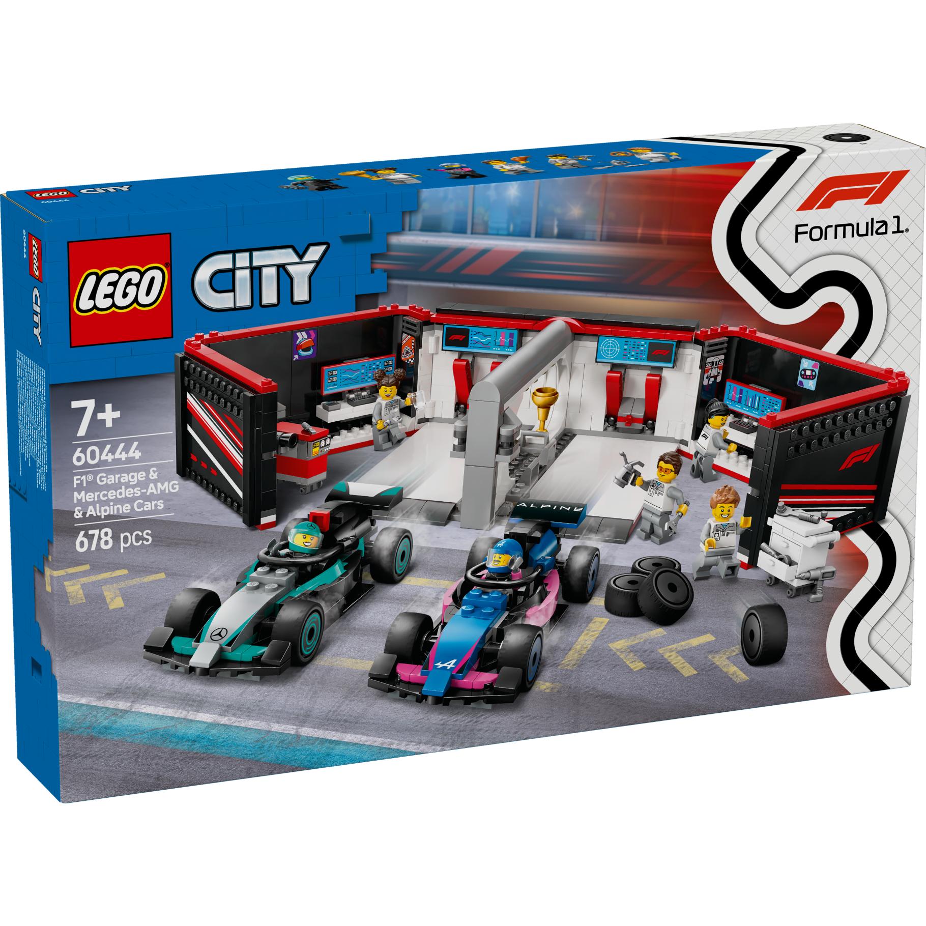 Top1Toys LEGO 60444 City F1 garage met Mercedes-AMG en Alpine auto's