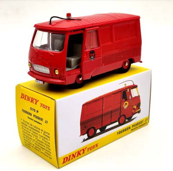 Brinic Modelcars Dinky Toys Peugeot J7 Brandweer - 1965