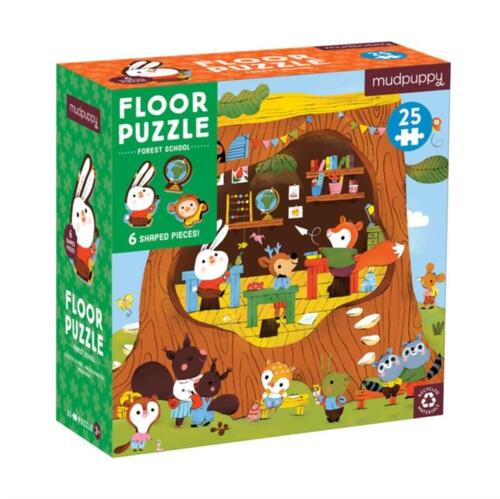 Mudpuppy Forest School 25 Piece Floor Puzzle With Shaped Pieces -   (ISBN: 9780735376922)