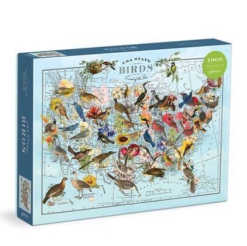 Galison Wendy Gold State Birds 1000 Piece Puzzle -   (ISBN: 9780735372979)