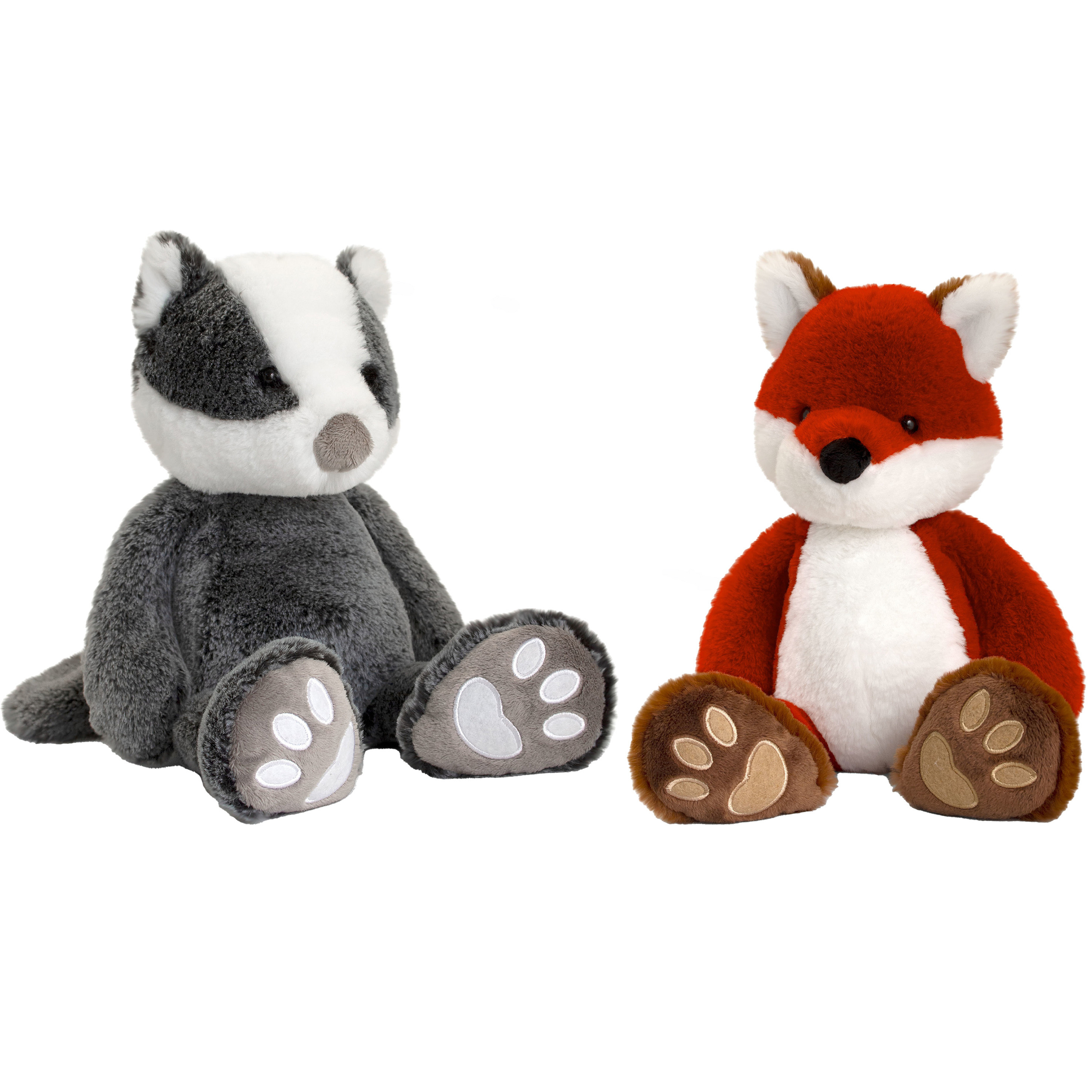 Keel Toys Pluche knuffels combi-set dieren vos en das 25 cm -