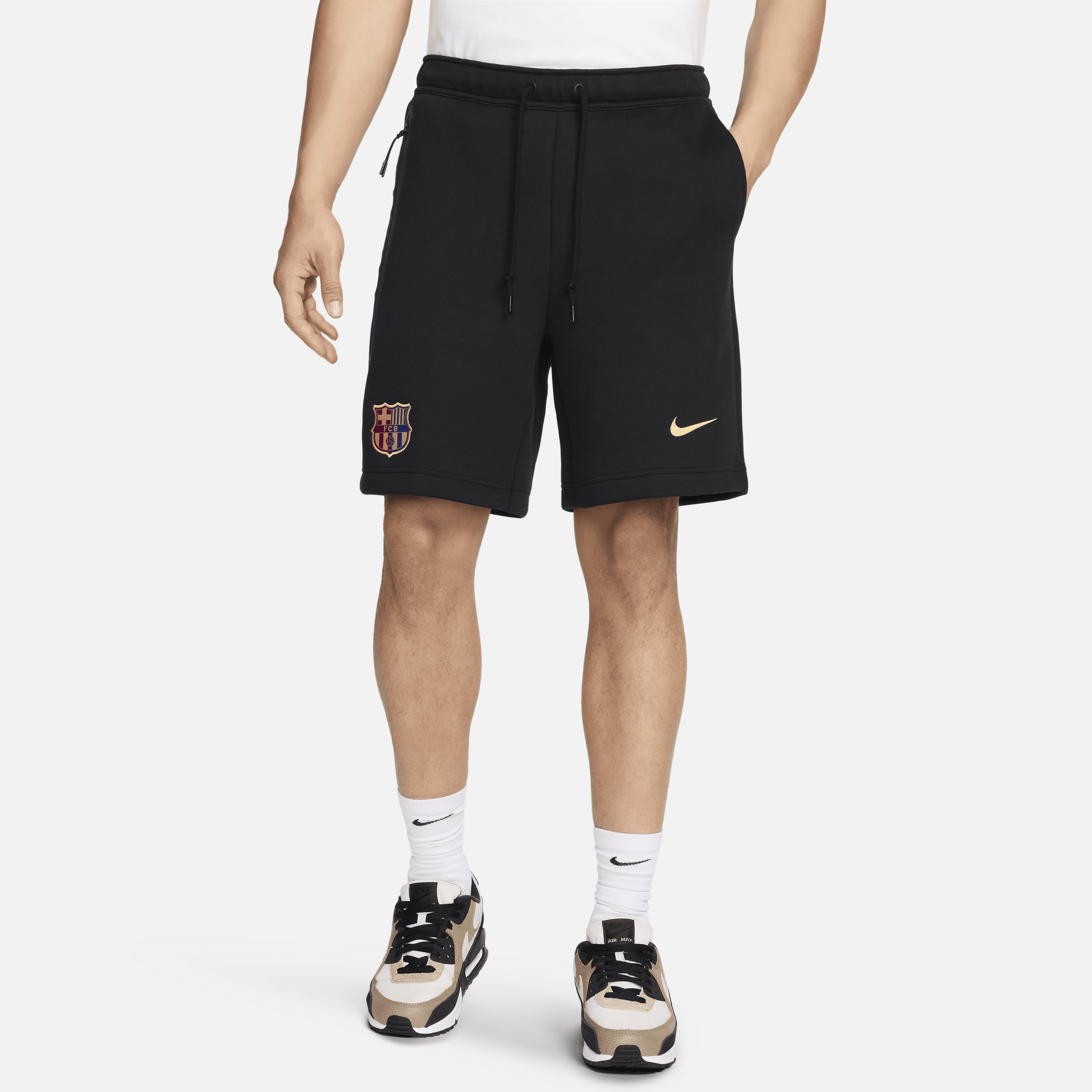 Nike FC Barcelona Tech Fleece  voetbalshorts voor heren - Zwart