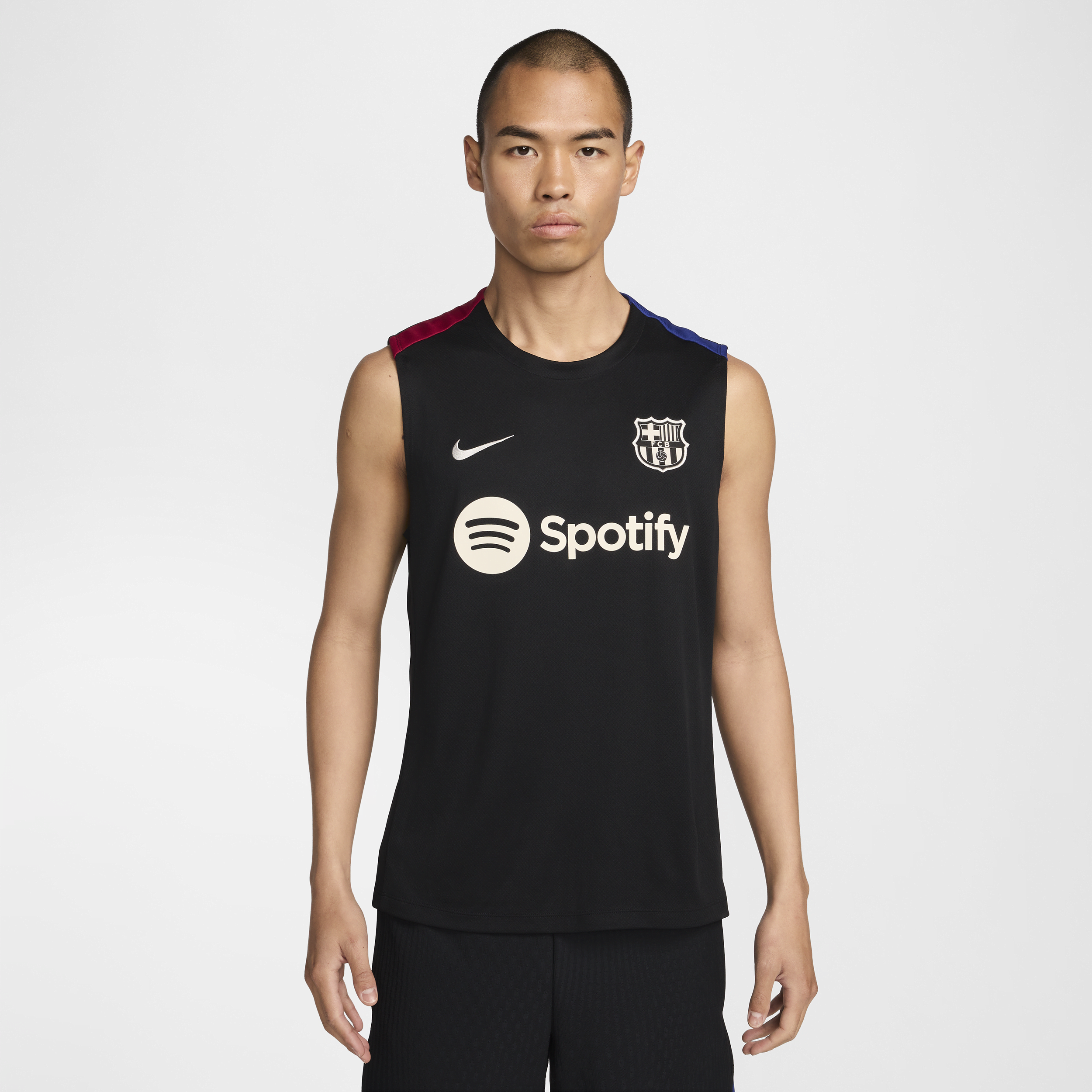 Nike FC Barcelona Strike  Dri-FIT voetbaltop zonder mouwen voor heren - Zwart