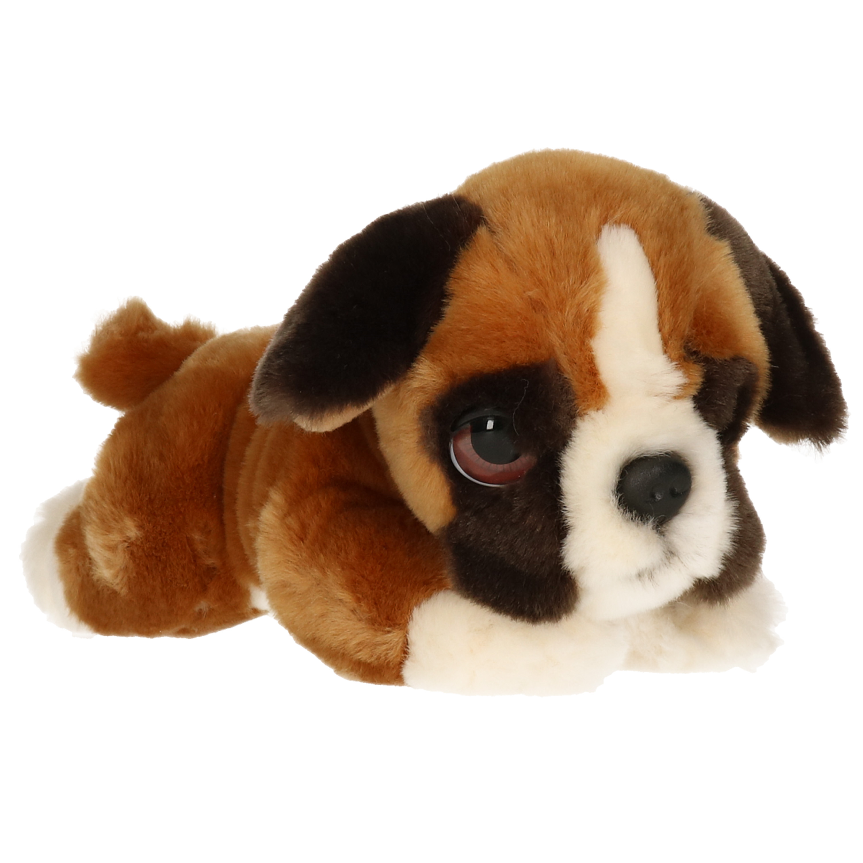 Keel Toys Pluche bruin/creme Boxer puppy honden knuffel 25 cm -