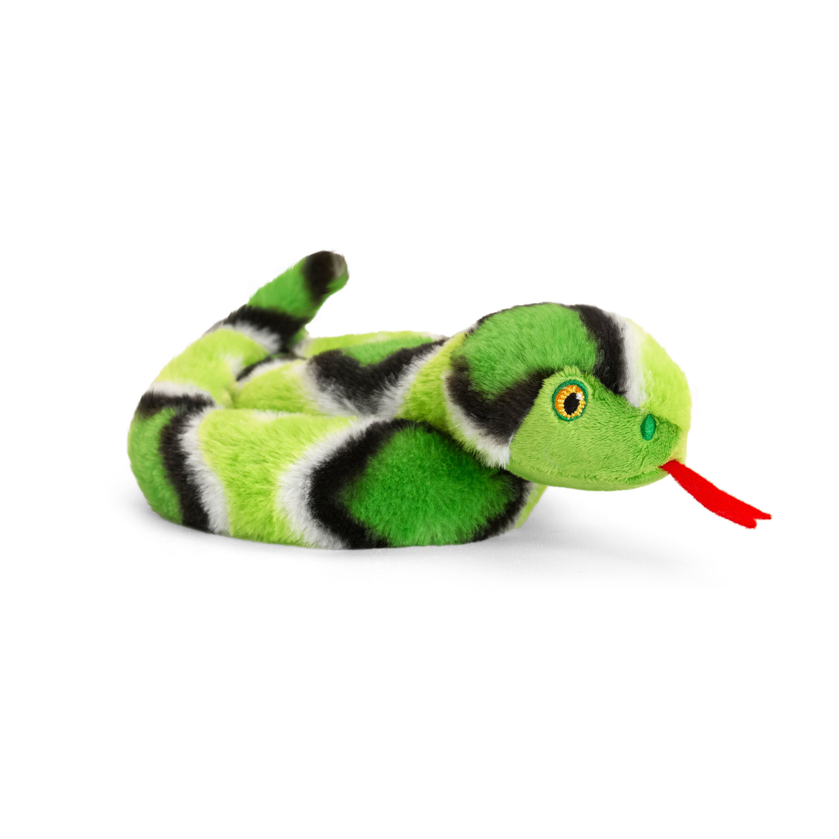 Keel Toys Pluche knuffel dier kleine opgerolde slang groen 65 cm -