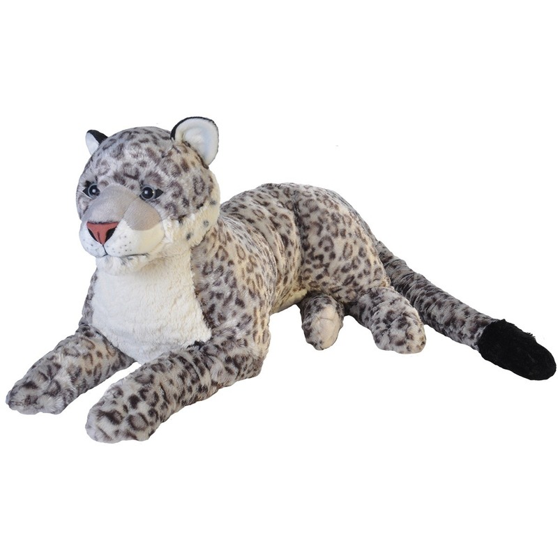 Wild Republic knuffel - sneeuw luipaard pluche - groot - 76 cm - dieren knuffels -