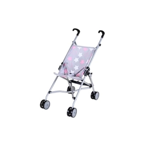 Knorr toys Sim poppenwagen, ster grijs roze