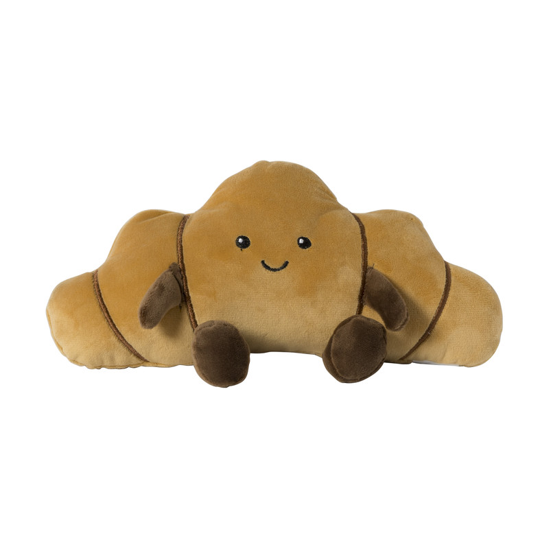 Xenos Knuffel croissant - bruin - 13x27 cm