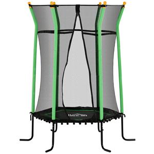 HOMCOM Kindertrampoline, Ø163,5 cm, met veiligheidsnet, foam beklede palen, stevig staal, veilig voor kinderen tot 50 kg, kleurrijk | Aosom.nl