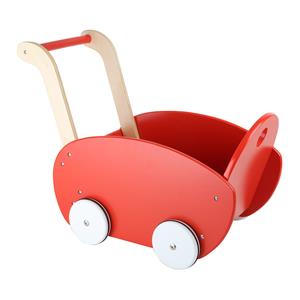 Houten poppenwagen - Rood