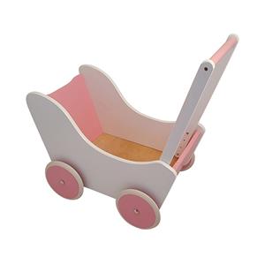 Houten Poppenwagen - Wit, roze