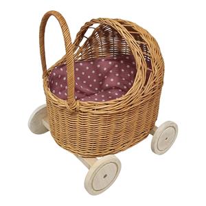 Playwood Mini Rieten poppenwagen - incl. bekleding