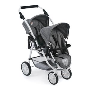 Bayer Chic 2000 Tweeling Poppenwagen Vario - Grey Jeans
