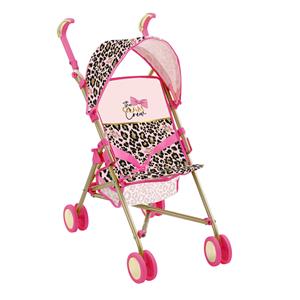 The Glam Crew Poppenbuggy Danny met Luipaardprint Roze/Goud