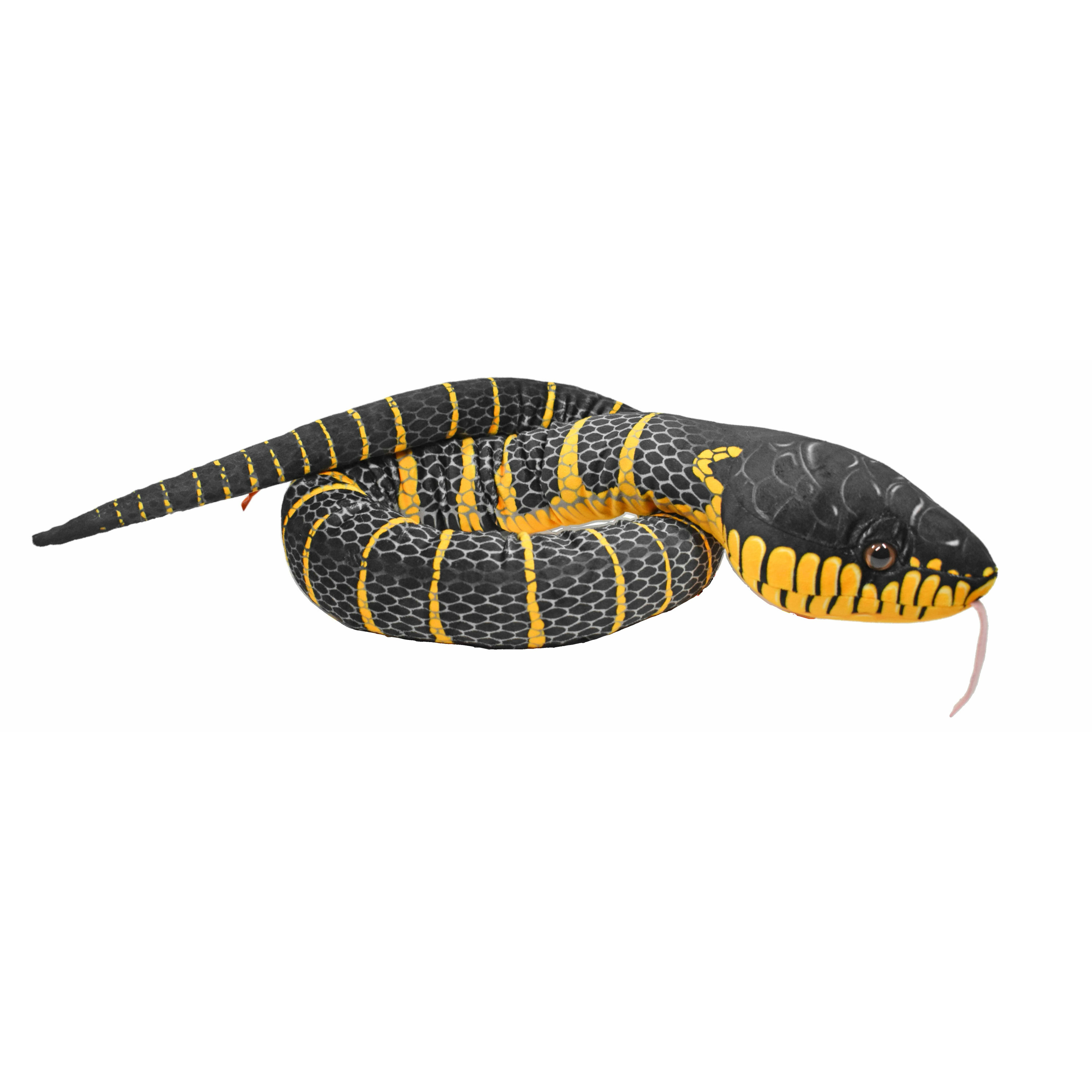 Wild Republic mangrove slang knuffel - zwart - 137 cm - slangen - knuffeldieren -