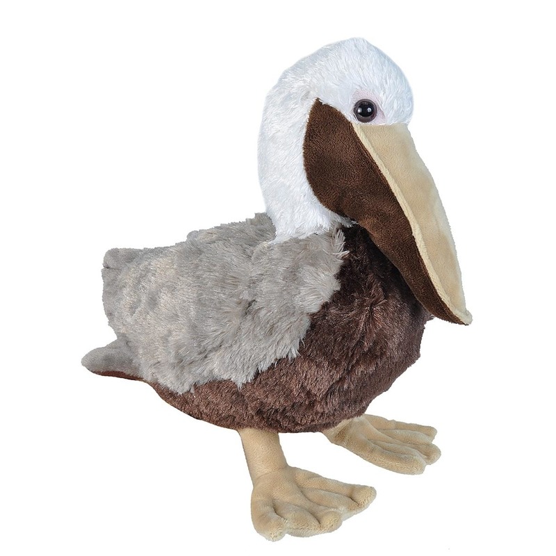 Wild Republic pelikaan knuffel - 30 cm - bruin - pluche - vogels - knuffeldieren -