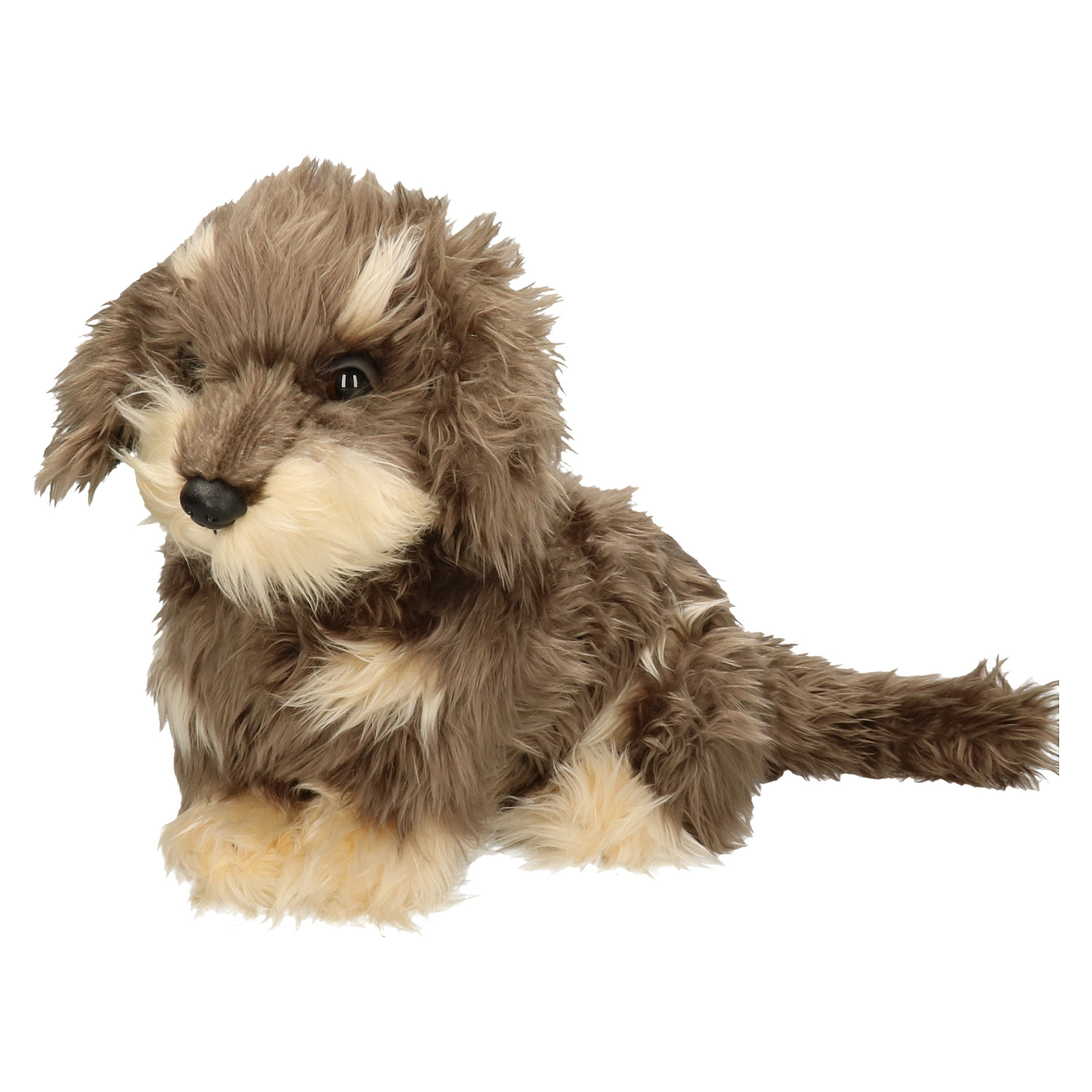 Merkloos Pluche teckel knuffel - langharig - hond - 45 cm - knuffels -