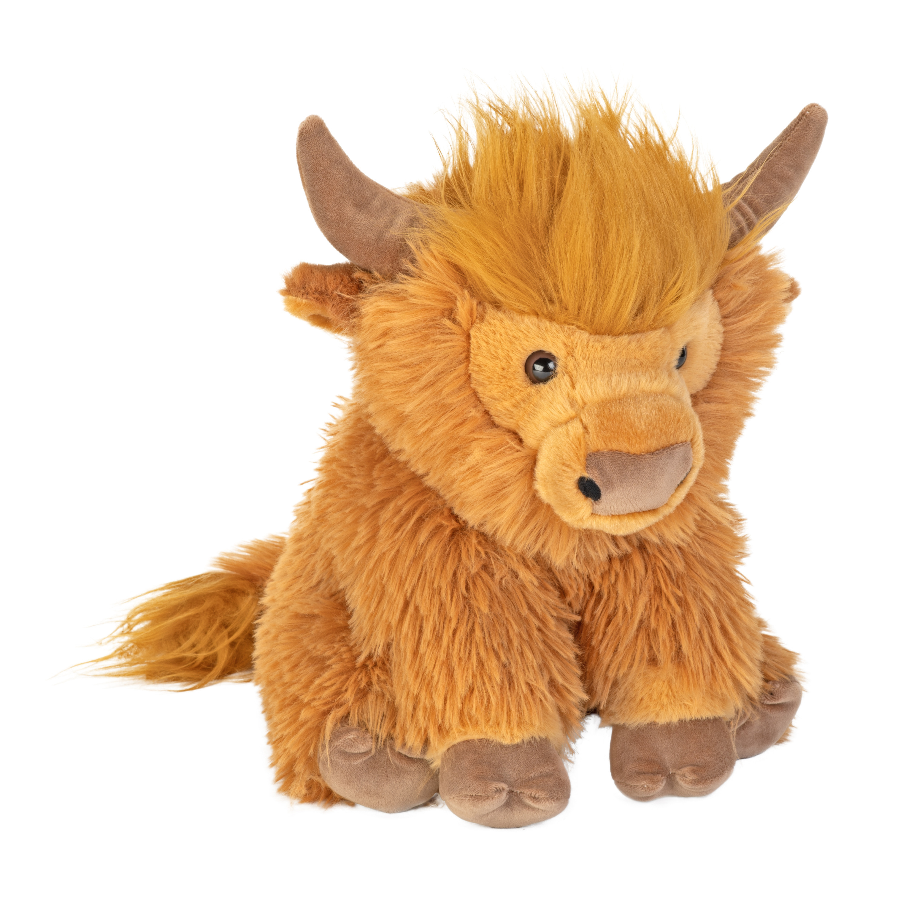 Wild Republic Schotse hooglander koe knuffel - bruin - pluche - 30 cm - koeienknuffel -