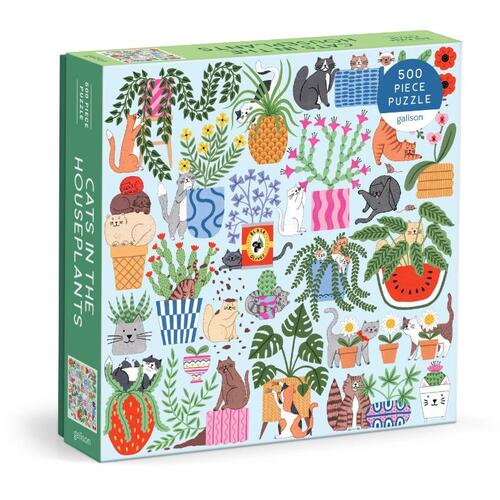 Galison Cats In The Houseplants 500 Piece Puzzle -   (ISBN: 9780735384538)