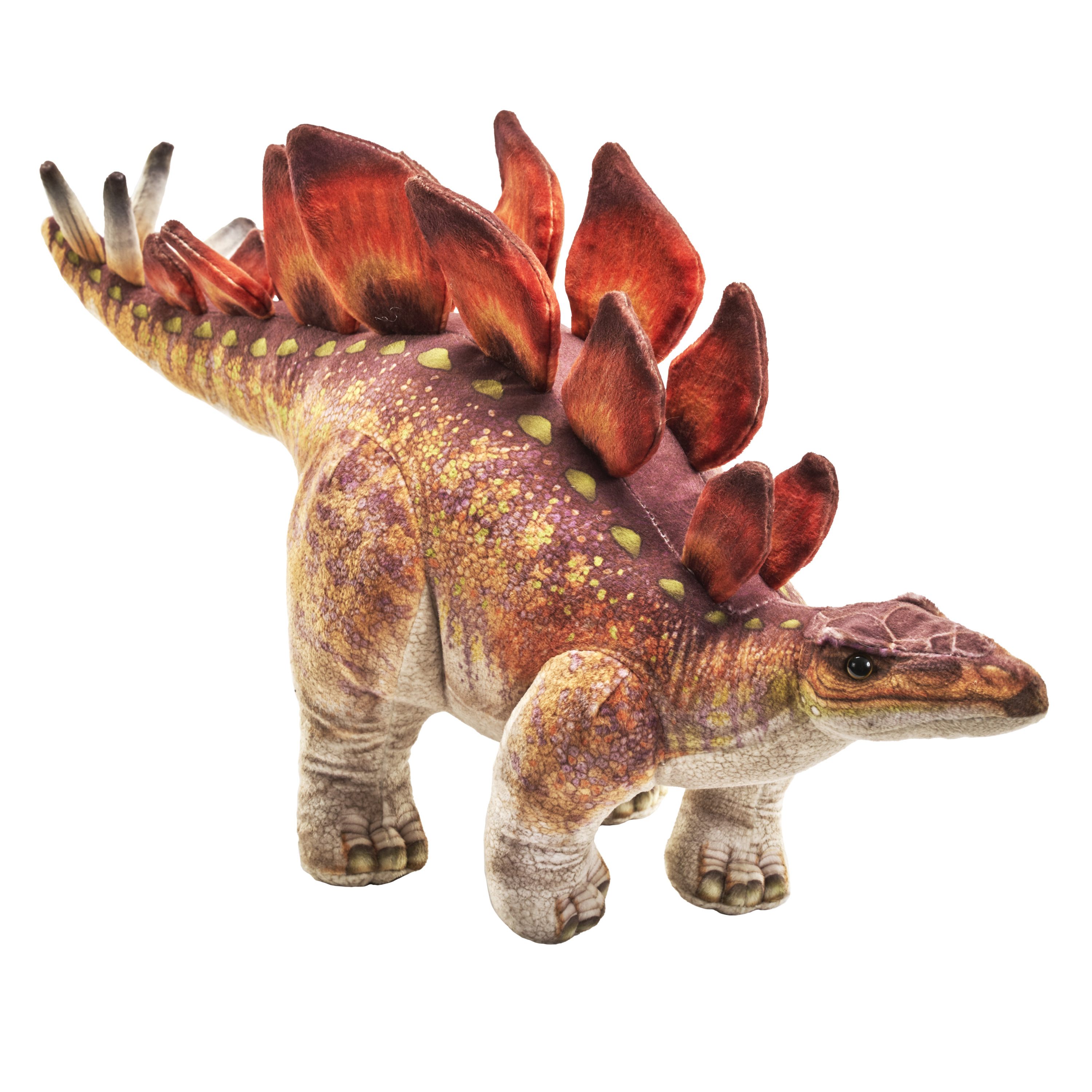 Wild Republic dinosaurus knuffel - stegosaurus - bruin - 60 cm - prehistorie - dino knuffels -