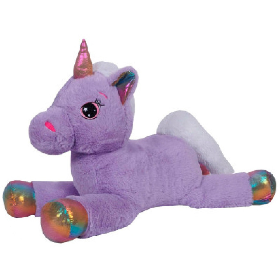 Sandy Knuffeldier Eenhoorn Mistica - zachte pluche stof - dieren knuffels - paars - 30 cm -