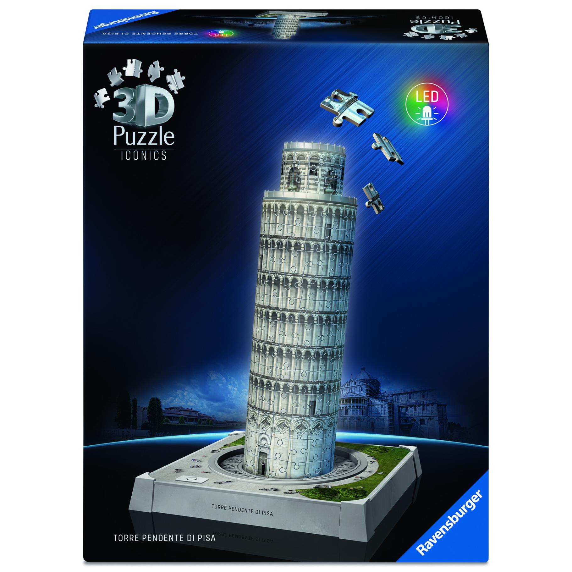 Top1Toys Ravensburger Iconics 3D puzzel toren van Pisa met  licht