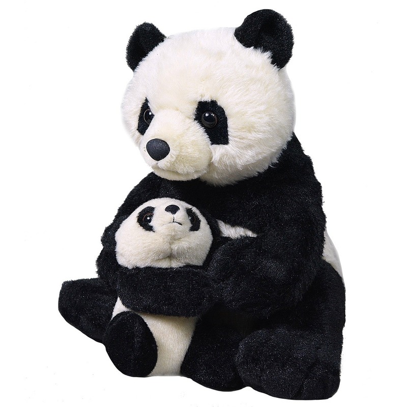 Wild Republic Pluche dier - panda met jong knuffel - cm - Panda Beren knuffels -