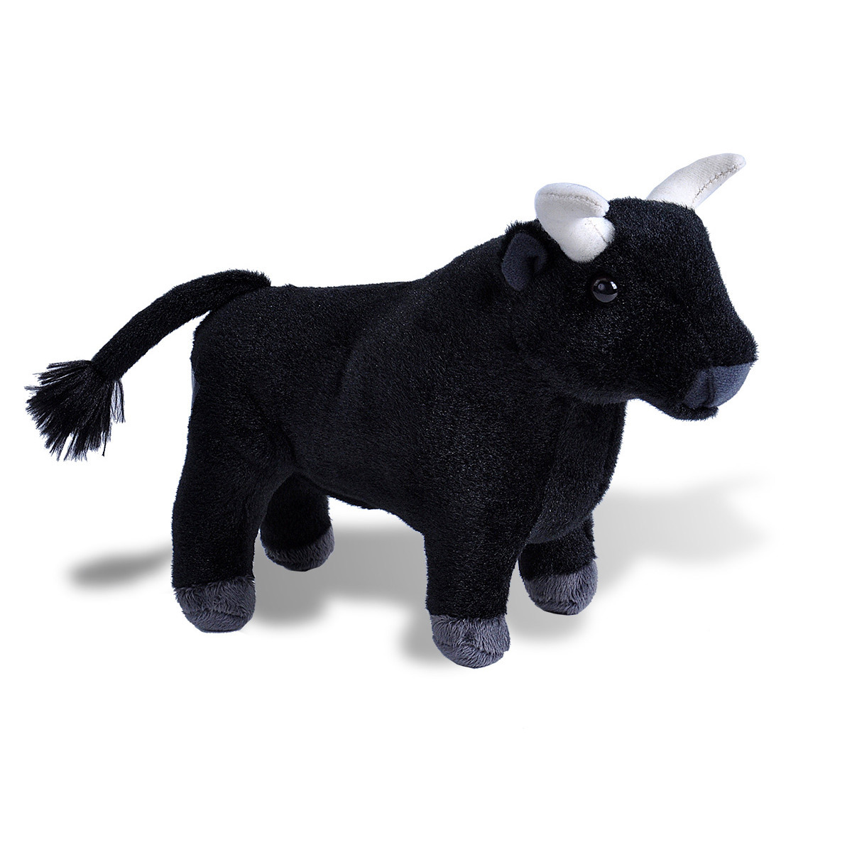 Wild Republic Spaanse stier - pluche - zwart - 20 cm - knuffeldieren - vechtstieren -