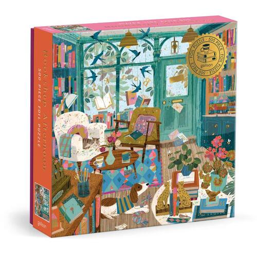 Galison Bookshop Afternoon 500 Piece Foil Puzzle -   (ISBN: 9780735386808)