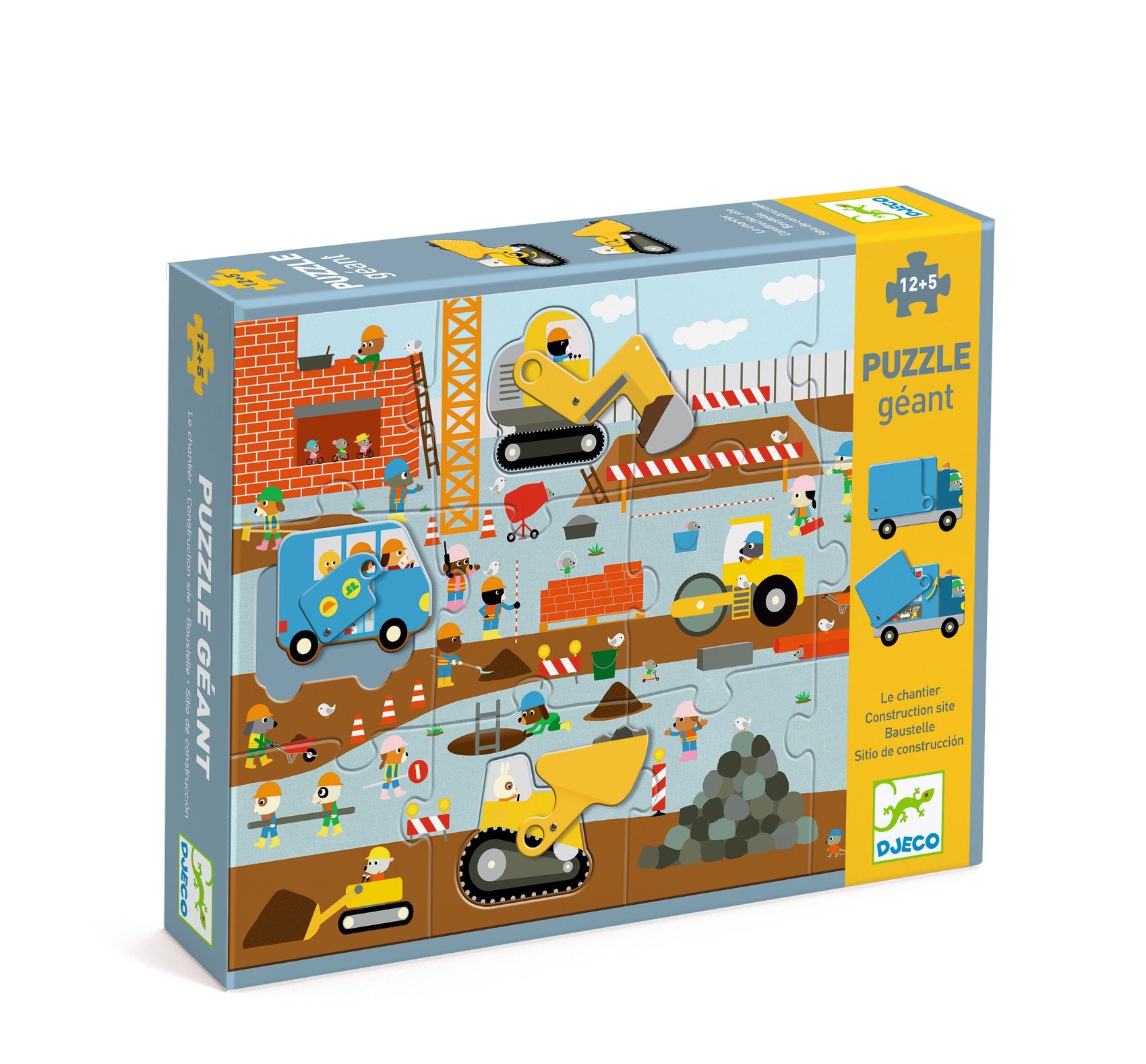 Djeco | Puzzel Bouwplaats 12 Stuks