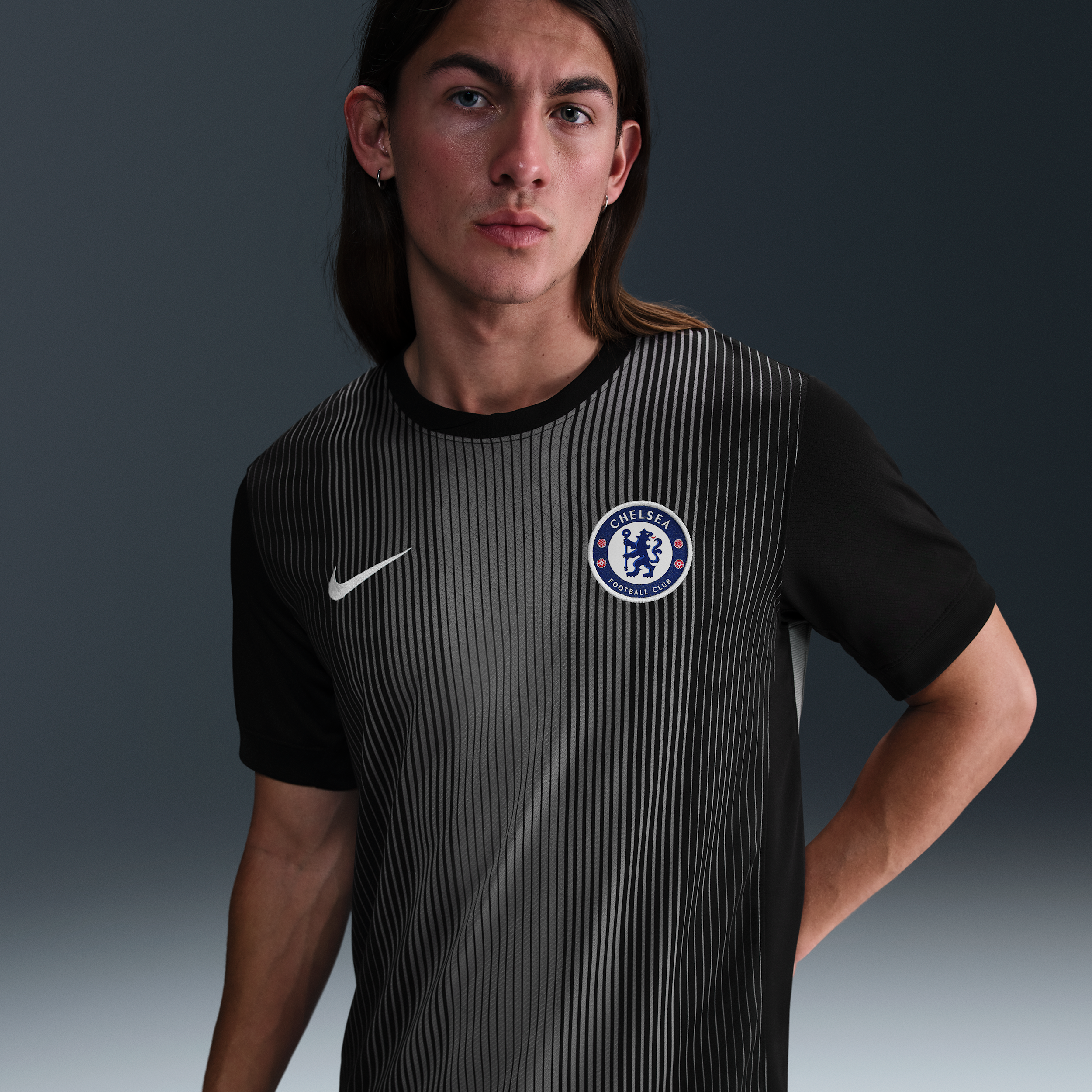 Nike Chelsea FC 2025/26 Stadium Goalkeeper  Dri-FIT replicavoetbalshirt met korte mouwen voor heren - Zwart