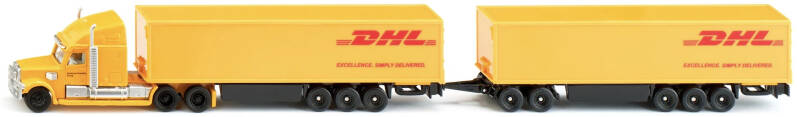 Brinic Modelcars Siku 1806 Freightliner truck met DHL trailers