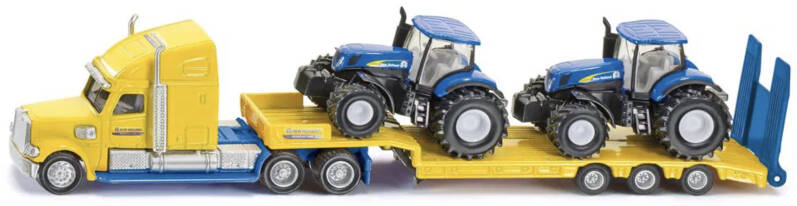 Brinic Modelcars Siku 1805 Freightliner met 2 New Holland tractoren op trailer