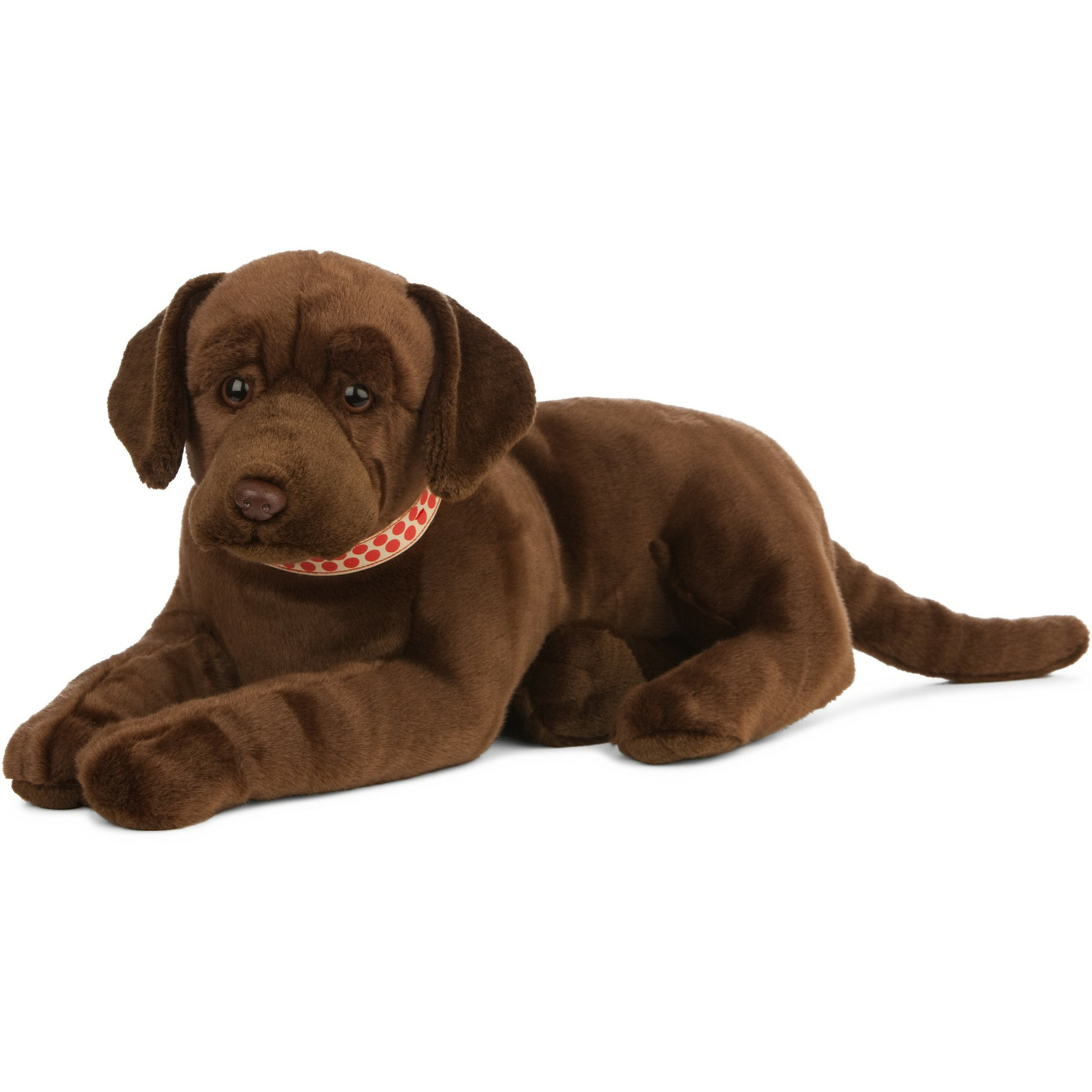 Living Nature Knuffel Labrador - bruin - honden knuffeldier - liggend - 60 cm - pluche -