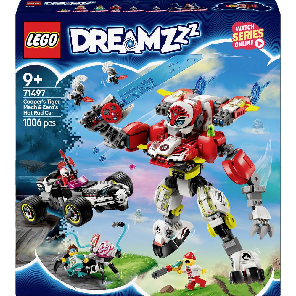 LEGO DREAMZZZ 71497 Coopers Tiger-Mech en Zeros Hot Rod auto