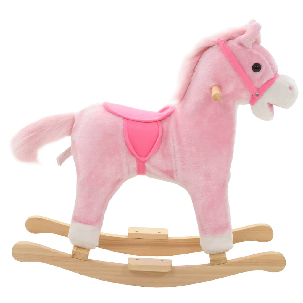 vidaXL Hobbeldier paard 65x32x58 cm pluche roze