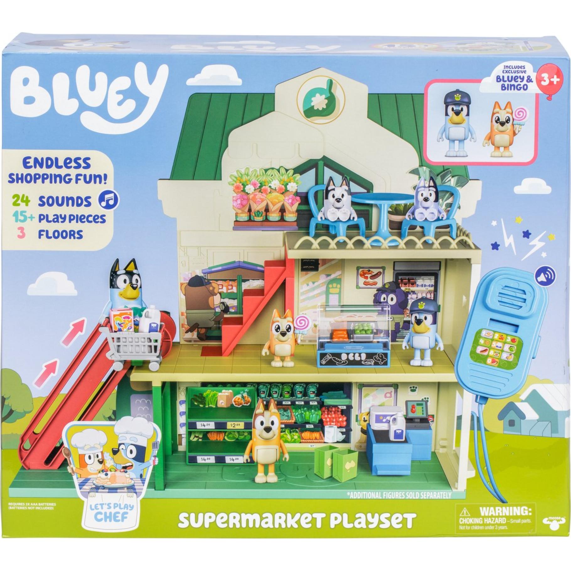 Top1Toys Bluey supermarkt speelset licht & geluid + figuren