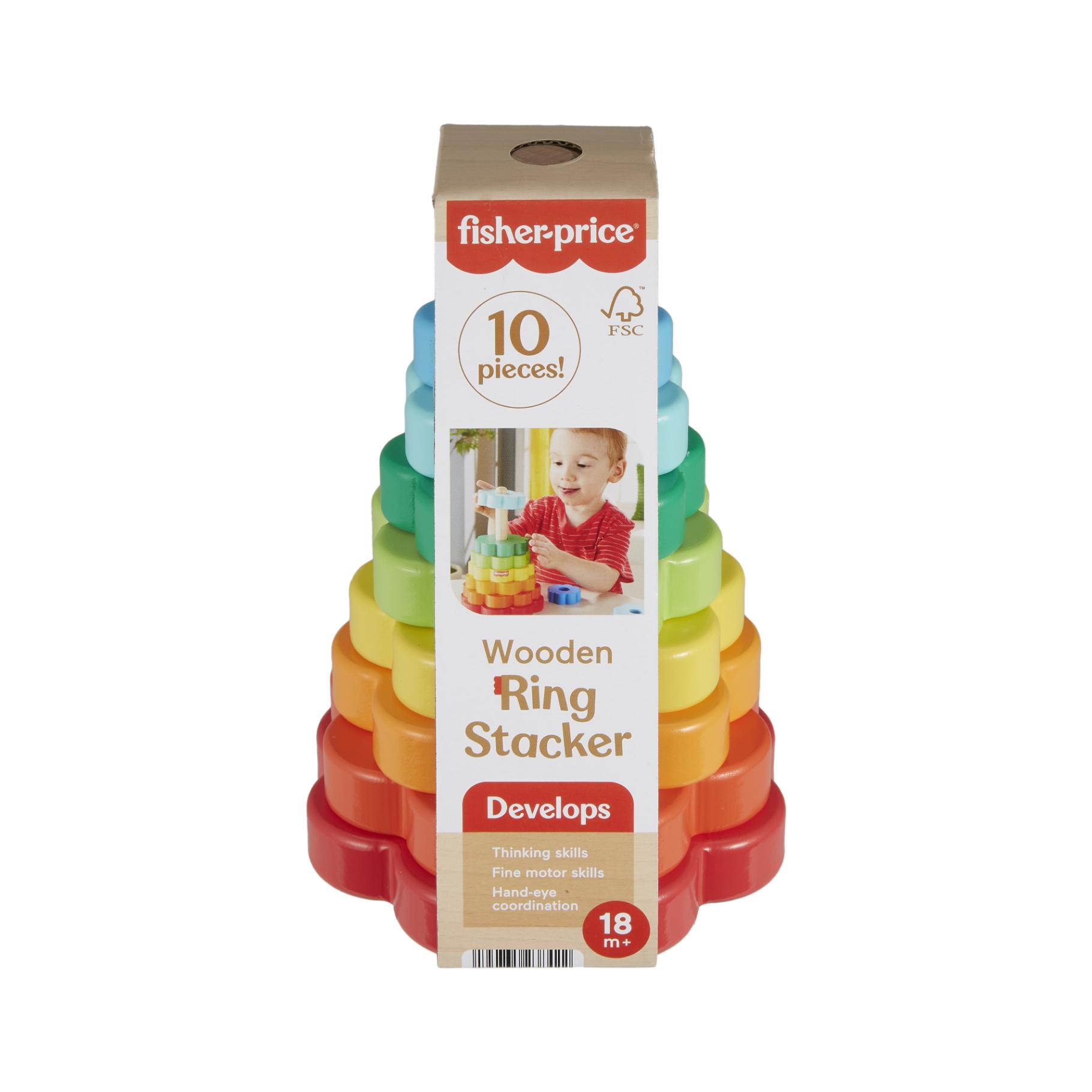 Top1Toys Fisher Price Hout Ring Stacker