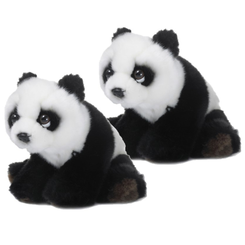 WNF 2x stuks  pluche pandabeer knuffel 15 cm -