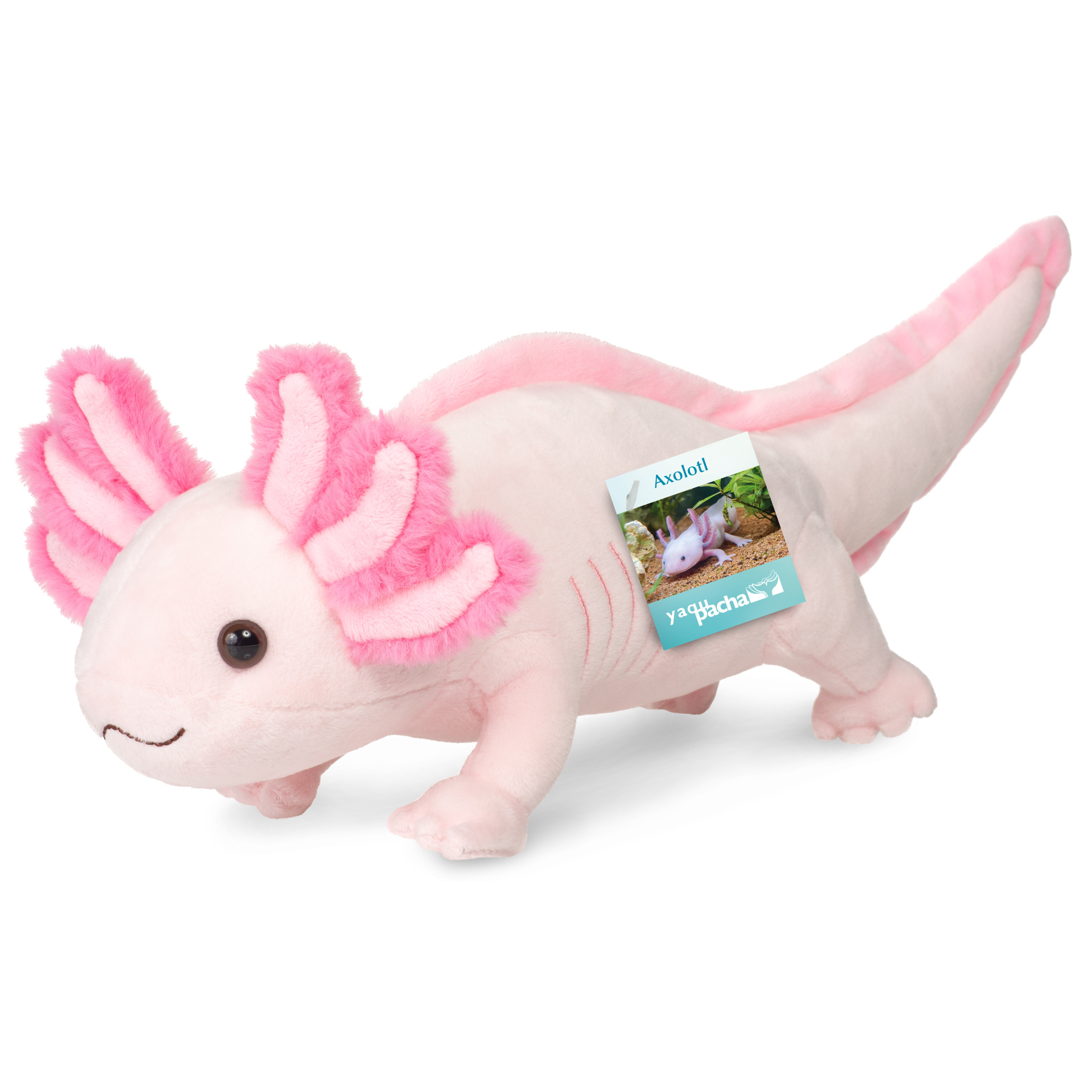 Teddy Hermann Knuffeldier Axolotl salamander - zachte pluche stof - premium kwaliteit knuffels - roze - cm -