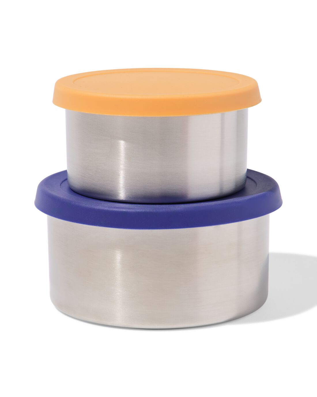 HEMA Snackboxjes Rvs Bruin-donkerblauw - 2 Stuks