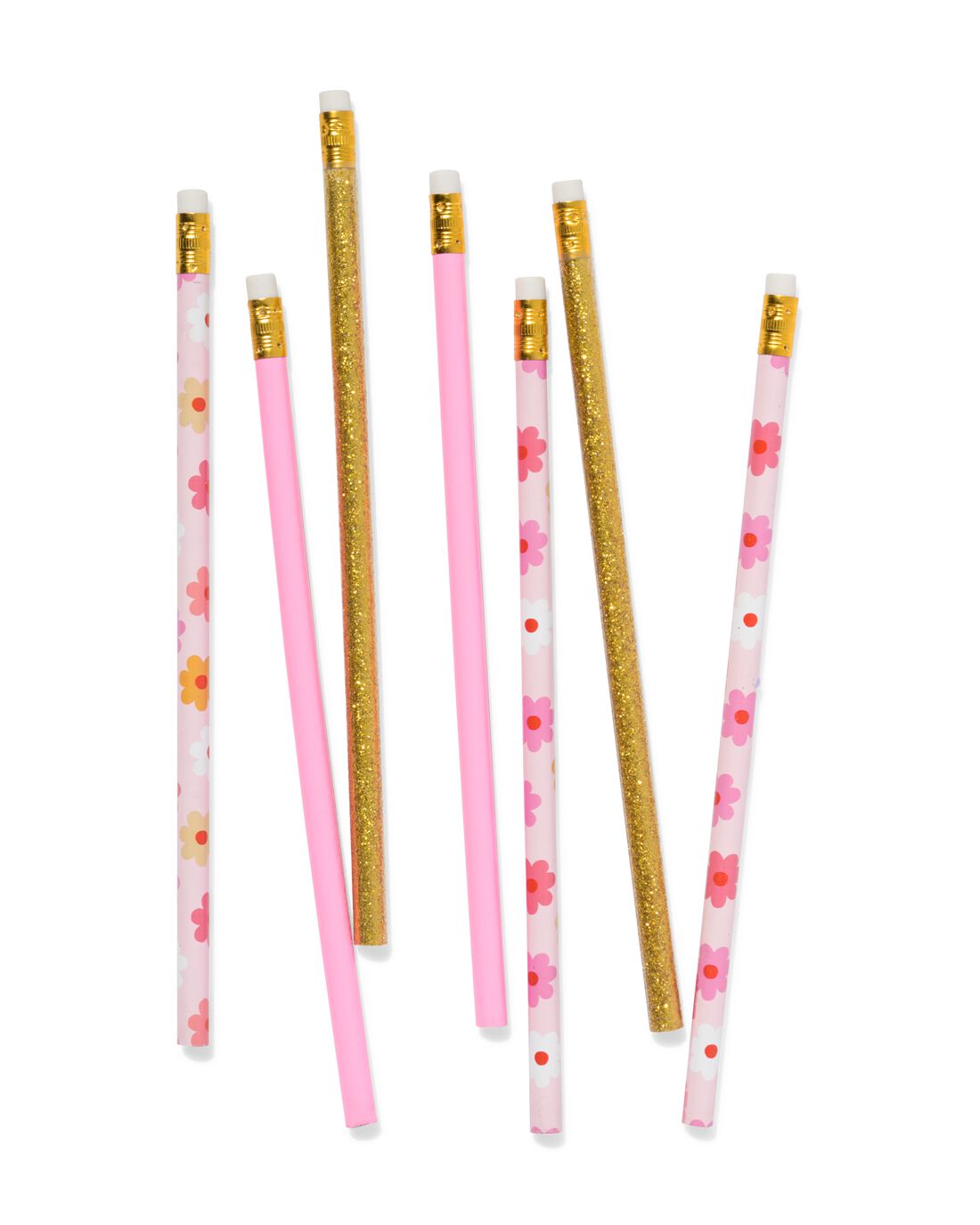HEMA Potloden Met Gum Glitter - 7 Stuks